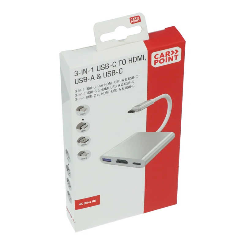 Carpoint 3 in 1 Adapter USB-C > HDMI / USB-A / USB-C | Carpo
