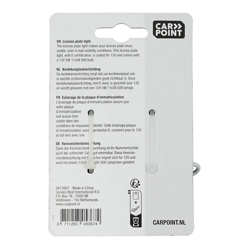 Carpoint Licenceplate Light 12V E11 72mm | Dresco