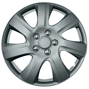 Wieldoppen set SILVERSTONE zwart en chroom ring 17 inch
