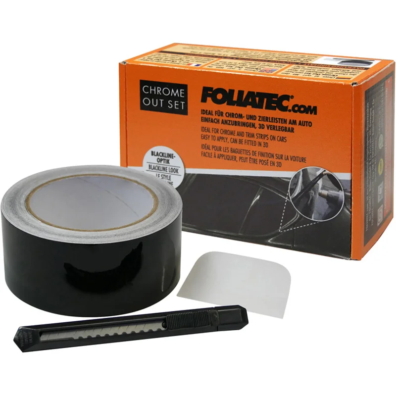 Foliatec ‘Chrome Out’ Set Matzwart – Folie strip 5cm x 15m