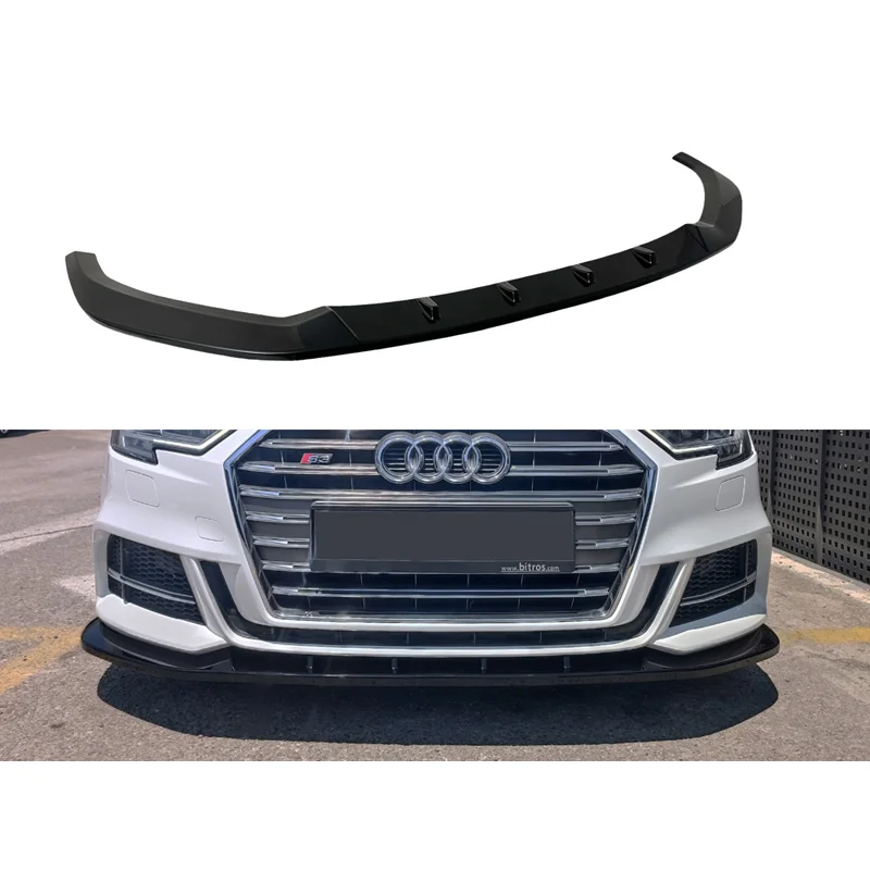Motordrome Voorspoiler passend voor Audi A3 (8V) S-Line/S3 Hatchback/Sportback 2016-2020 Facelift (ABS)