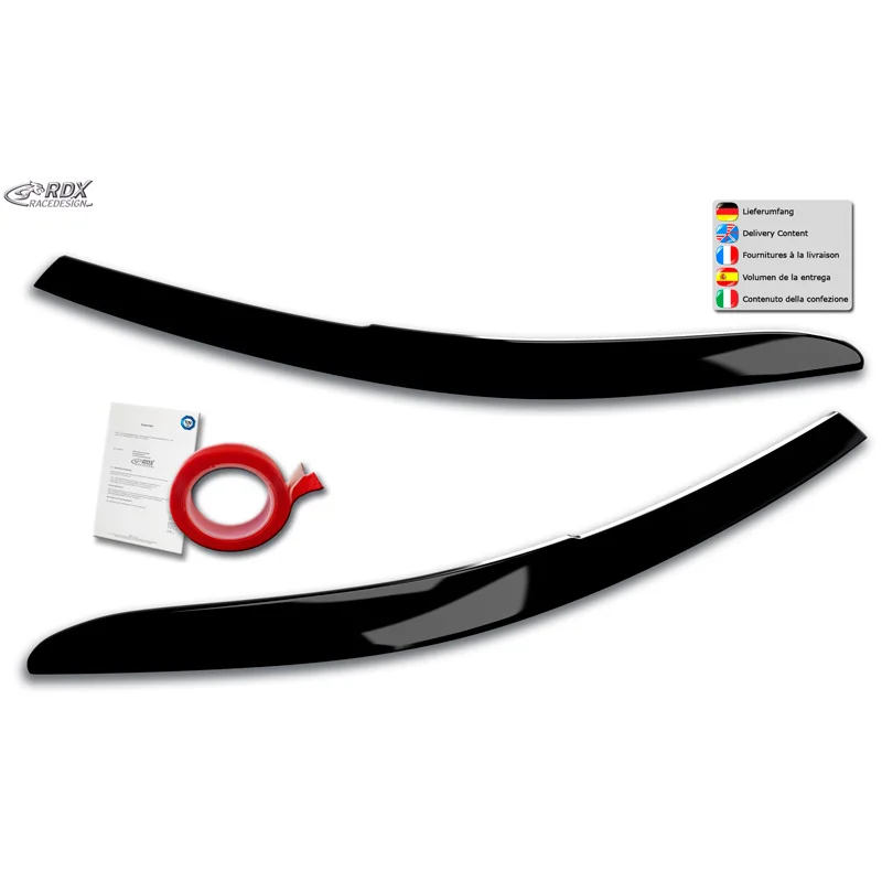 RDX Koplampspoilers passend voor Volkswagen Passat 3G B8 2014-2019 & 2019- (ABS Glanzend Zwart)