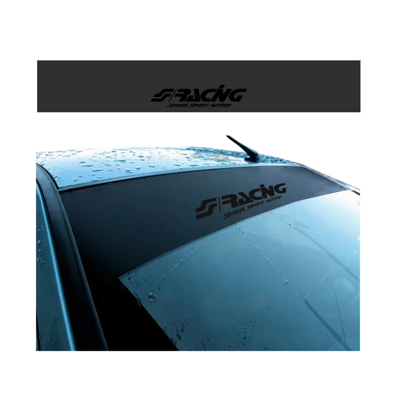 Simoni Racing Zonfilter - 150x24cm - Matzwart met Logo