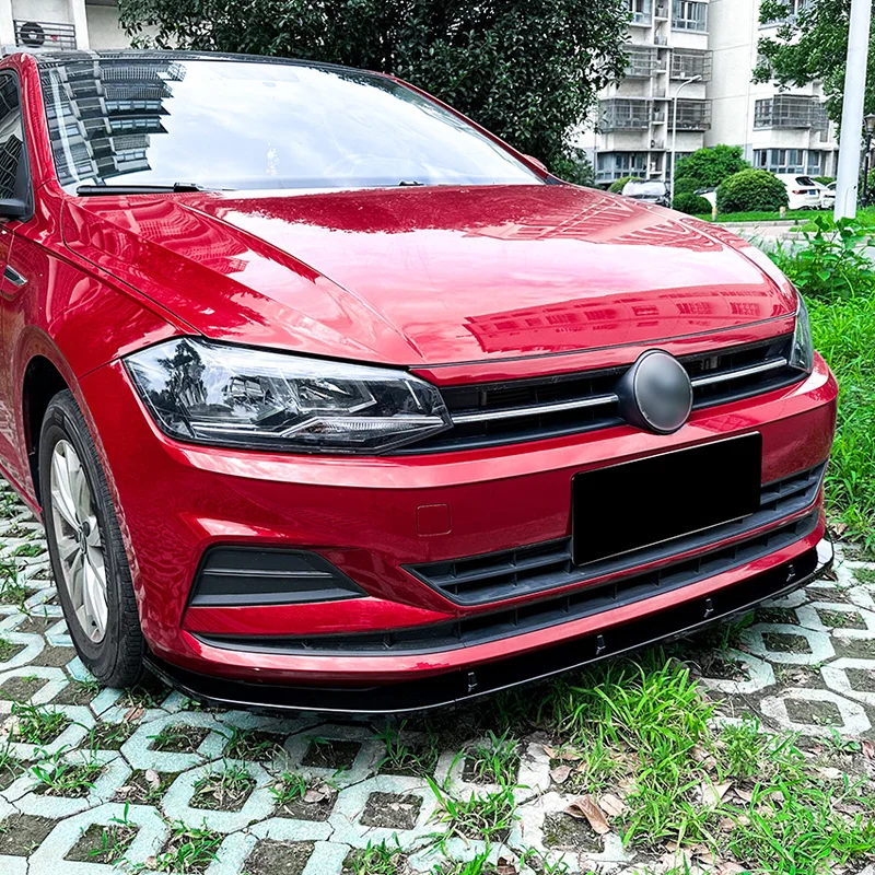 AutoStyle Voorspoilerlip passend voor Volkswagen Polo (AW) 2017-2022 & FL 2022- excl. R-Line/GTi (Glanzend Zwart ABS)