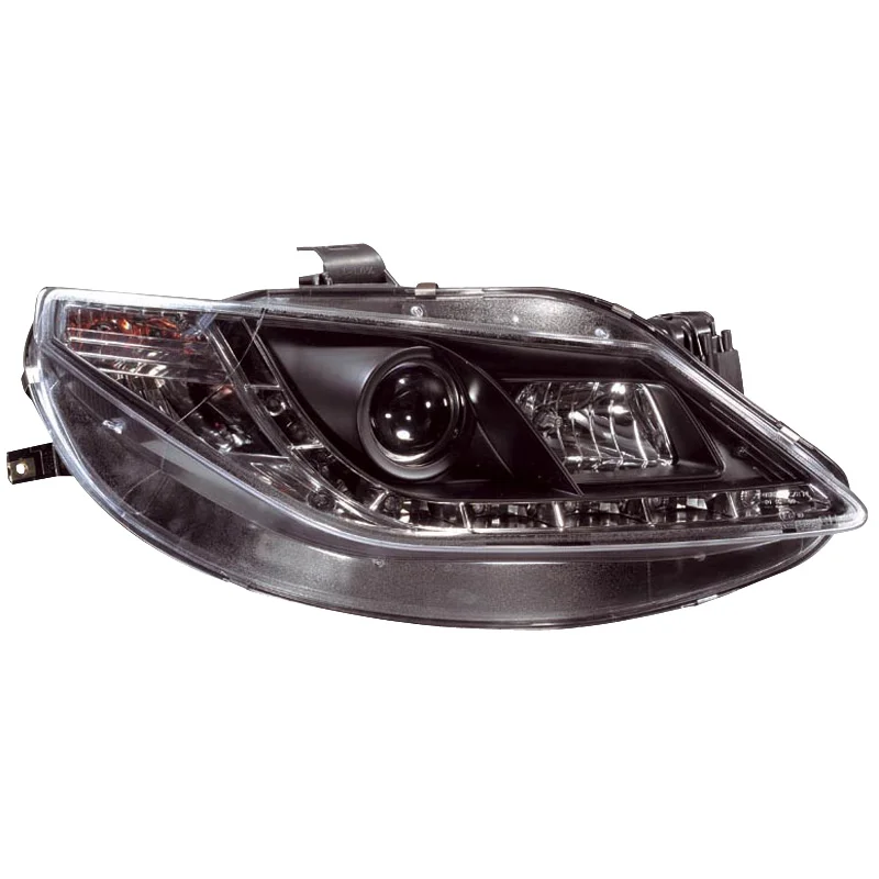 AutoStyle Set Koplampen in DRL-Look passend voor Seat Ibiza 6J 3/5-deurs 2008-2012 – Zwart