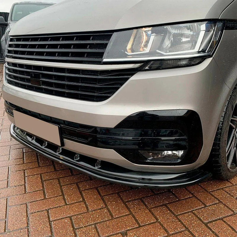 Oneway Voorspoilerlip passend voor Volkswagen Transporter T6.1 2020-2022 – Versie 4 – Glanzend zwart