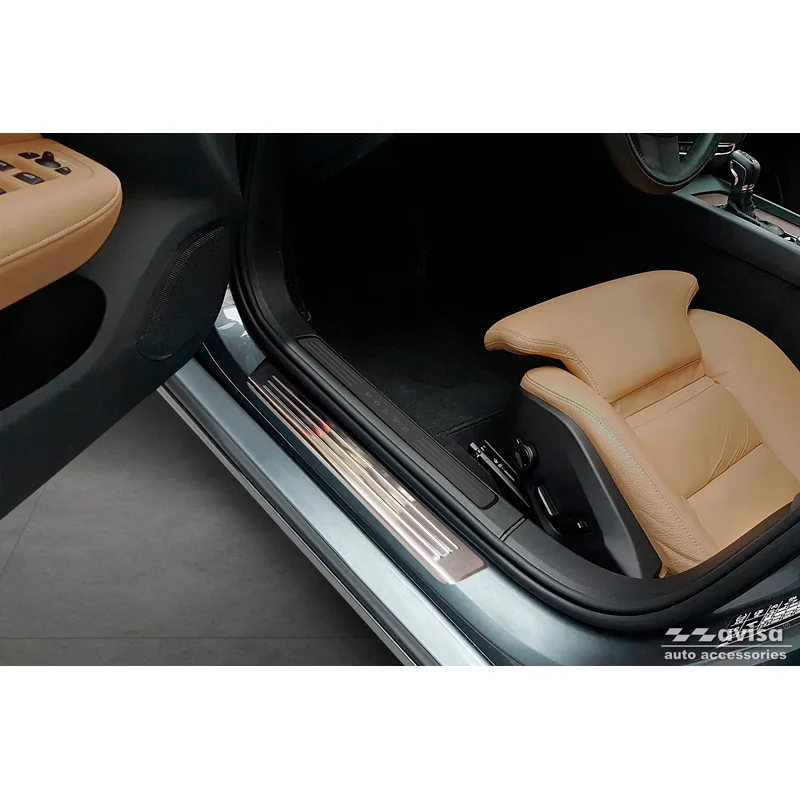 Avisa RVS Instaplijsten passend voor Volvo S60 III & V60 II 2018- - 'Lines' - 4-delig