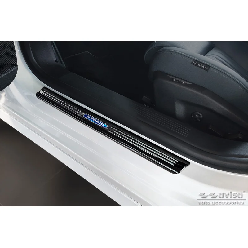 Avisa Zwart RVS Instaplijsten passend voor Peugeot 308 III HB & SW 2021- 'Hybrid' - 4-delig