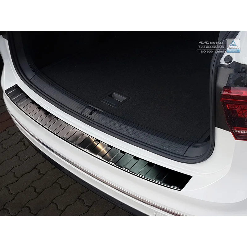Avisa RVS Achterbumperprotector passend voor Volkswagen Tiguan II incl. Allspace & R-Line 2016-2020 & FL 2020-2024 - Zwart