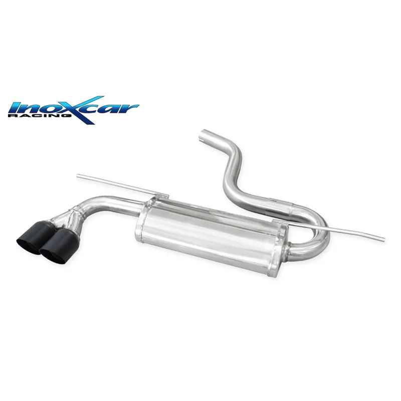 InoXcar 100% RVS Dubbele sportuitlaat passend voor Volkswagen Golf VII 2.0 GTD 184PK 2012- 2019 2x80mm Ceramic Black