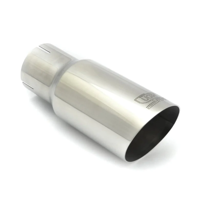 Ulter Sport Uitlaatsierstuk - Rond Ø80mm Schuin - Lengte 180mm  - Montage ->50mm - RVS