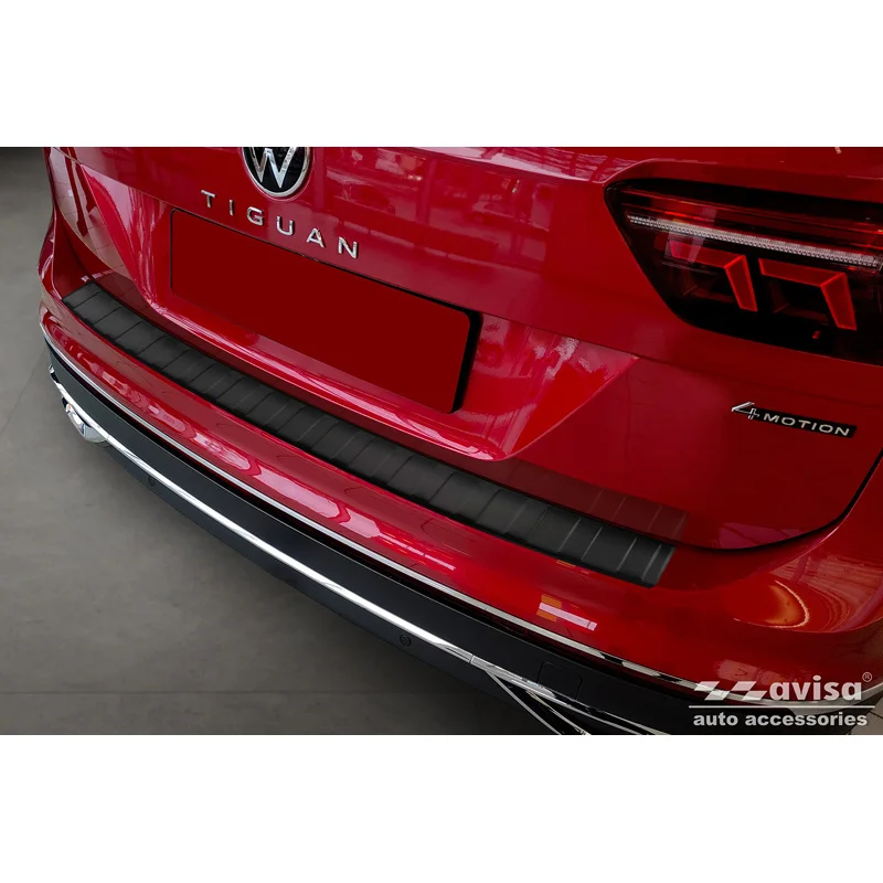 Avisa RVS Achterbumperprotector passend voor Volkswagen Tiguan II / Allspace incl. Facelift & R-Line 2016-2020 / 2020-2024 - Matzwart