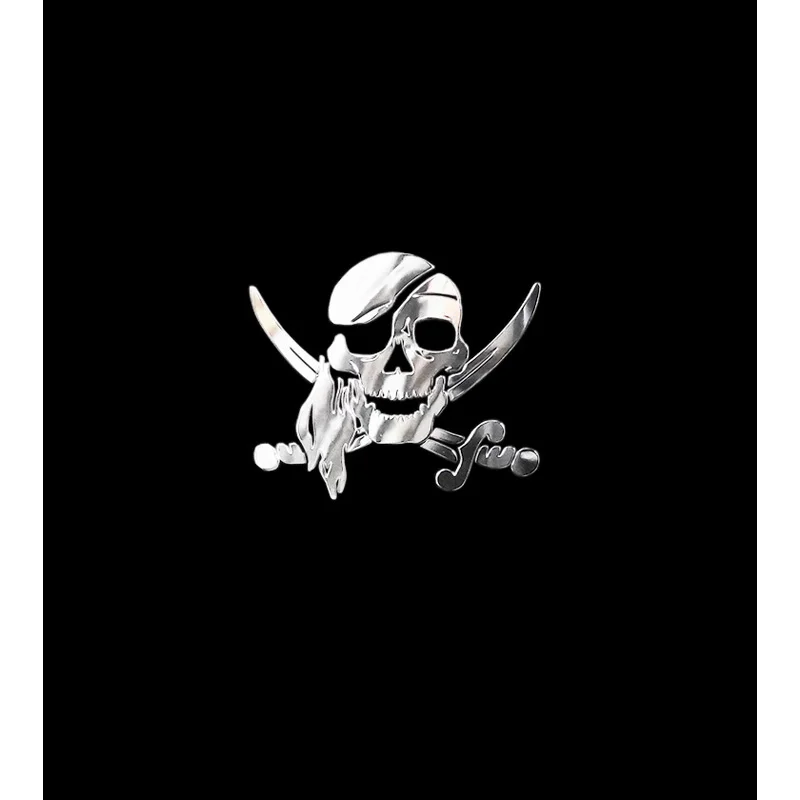 Avisa Nikkel Sticker 'Pirate Skull' - 66x55mm
