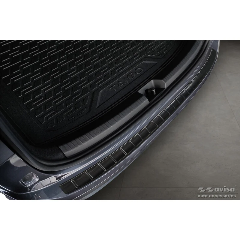 Avisa RVS Achterbumperprotector passend voor Volkswagen Taigo 2021- - Zwart