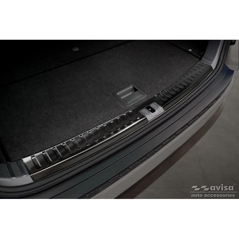 Avisa Zwart RVS Binnenste Achterbumperprotector passend voor Skoda Kodiaq 2017-2021 & Facelift 2021-2024 'Ribs'