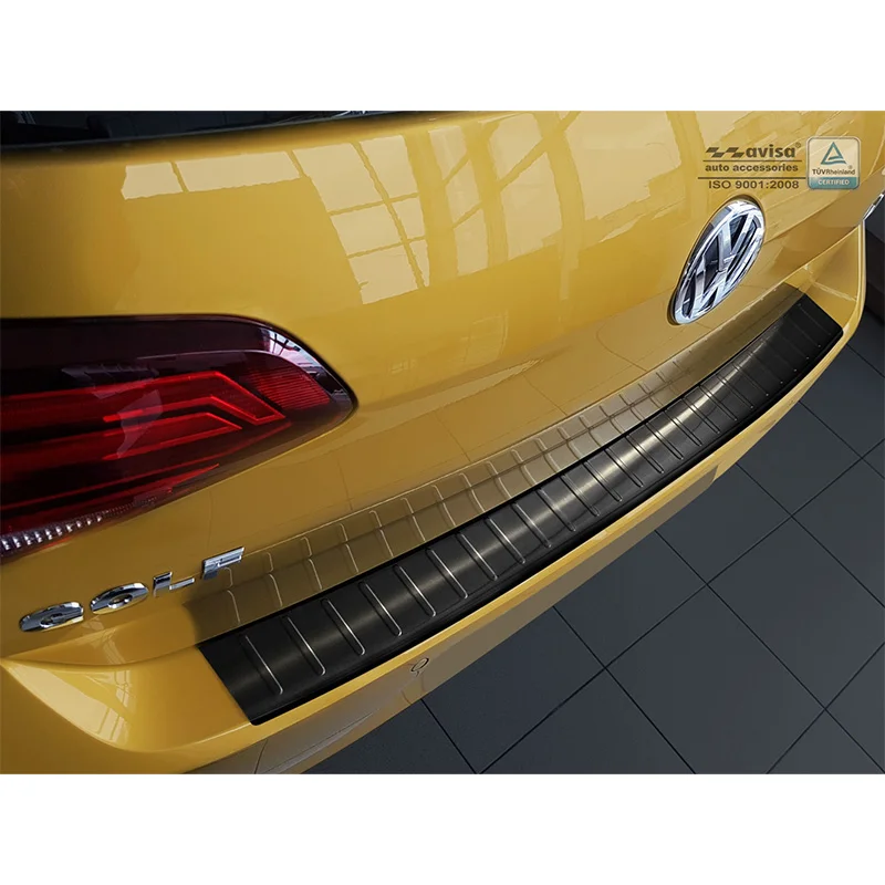 Avisa RVS Achterbumperprotector passend voor Volkswagen Golf VII HB 3/5-deurs 2012-2017 & FL 2017-2019 - Zwart