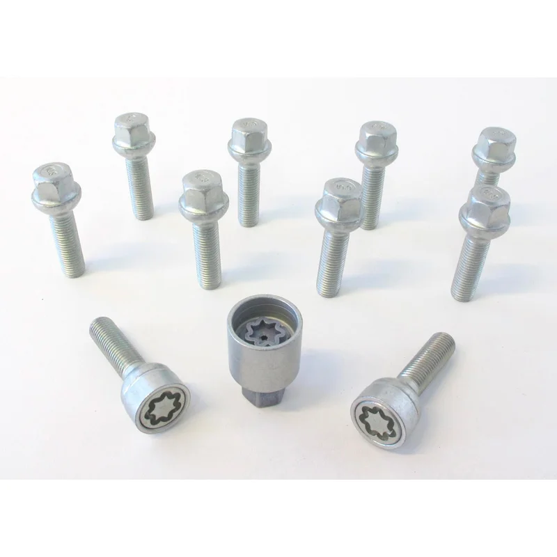 H&R Wielboutenset bolkonisch R12 M12x1.50 – Lengte 45mm – 10 stuks (Bv. passend voor Mercedes) – incl. wielsloten