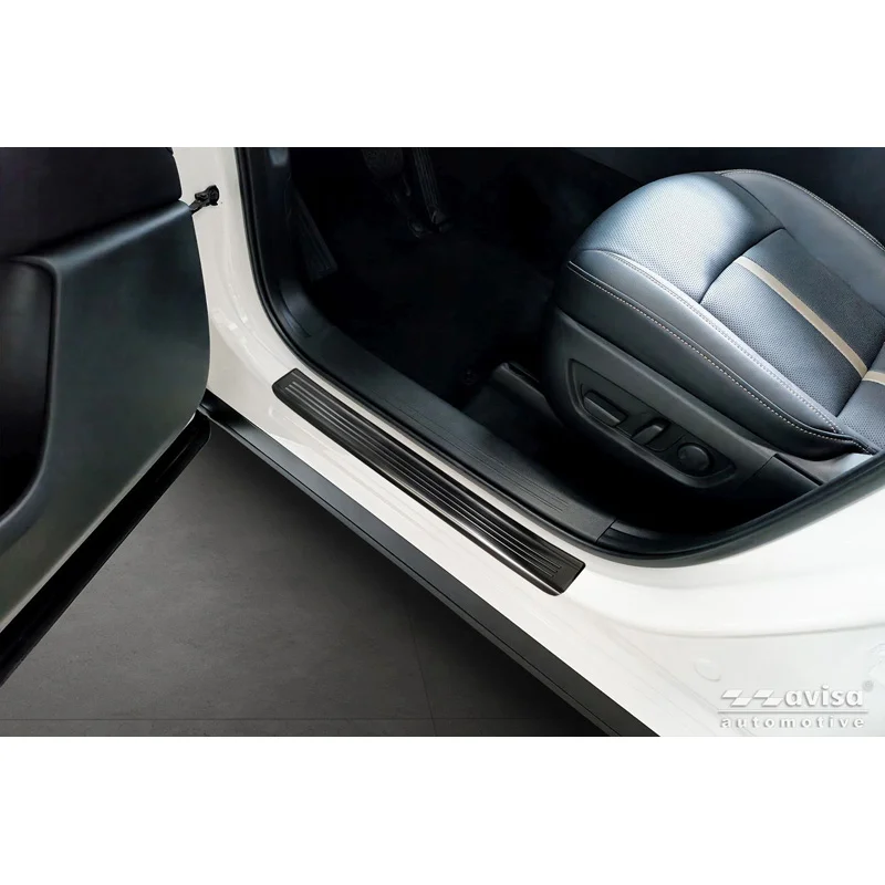 Avisa Zwart RVS Instaplijsten passend voor Mazda CX-80 (KL) 2024- - 'Lines' - 4-delig