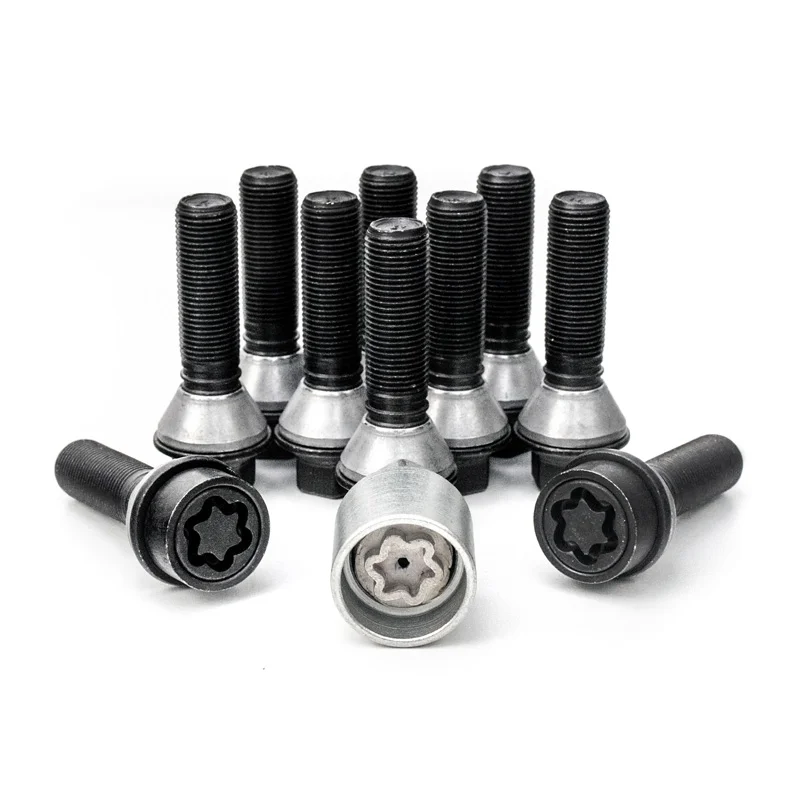 H&R Wielboutenset konisch met beweegbare ring M14x1.25 - Lengte 31mm - Zwart - 10 stuks (Bv. passend voor BMW) - incl. wielsloten