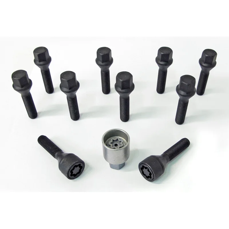 H&R Wielboutenset konisch M12x1.50 - Lengte 24mm - Zwart - 10 stuks - incl. wielsloten