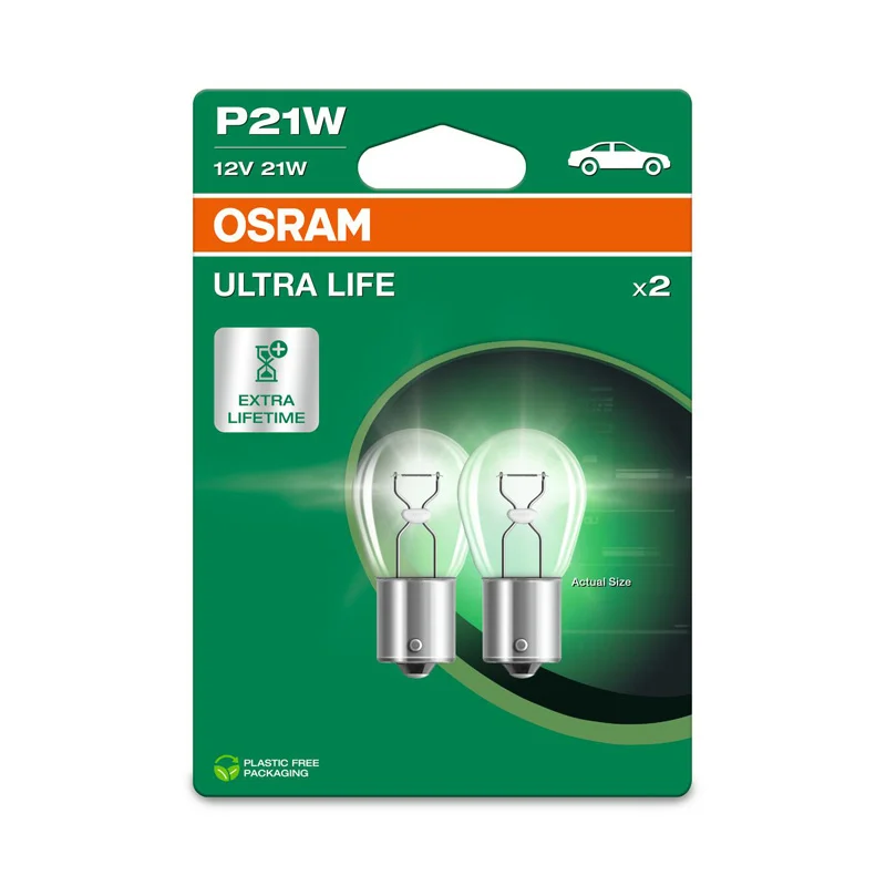 Osram Ultra Life Halogeen lampen - BA15S - 12V/21W - set à 2 stuks