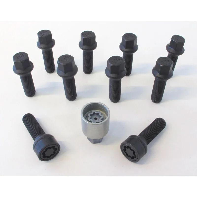 H&R Wielboutenset bolkonisch R14 M14x1.50 – Lengte 57mm – Zwart – 10 stuks – incl. wielsloten