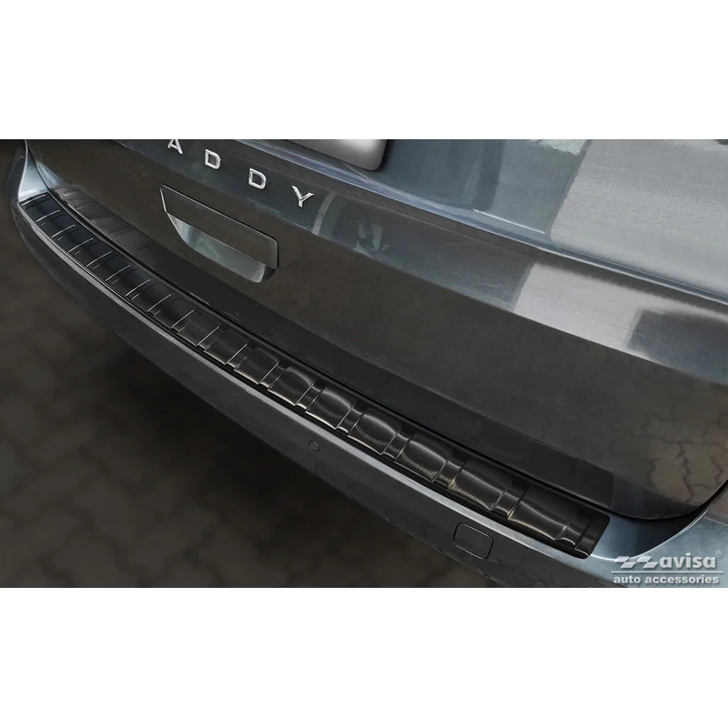 Avisa RVS Achterbumperprotector passend voor Volkswagen Caddy V 2020- - Zwart