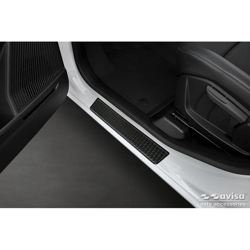 Avisa Aluminium Instaplijsten passend voor Renault Express 2021- 'Riffled Plate' - 2-delig - Zwart