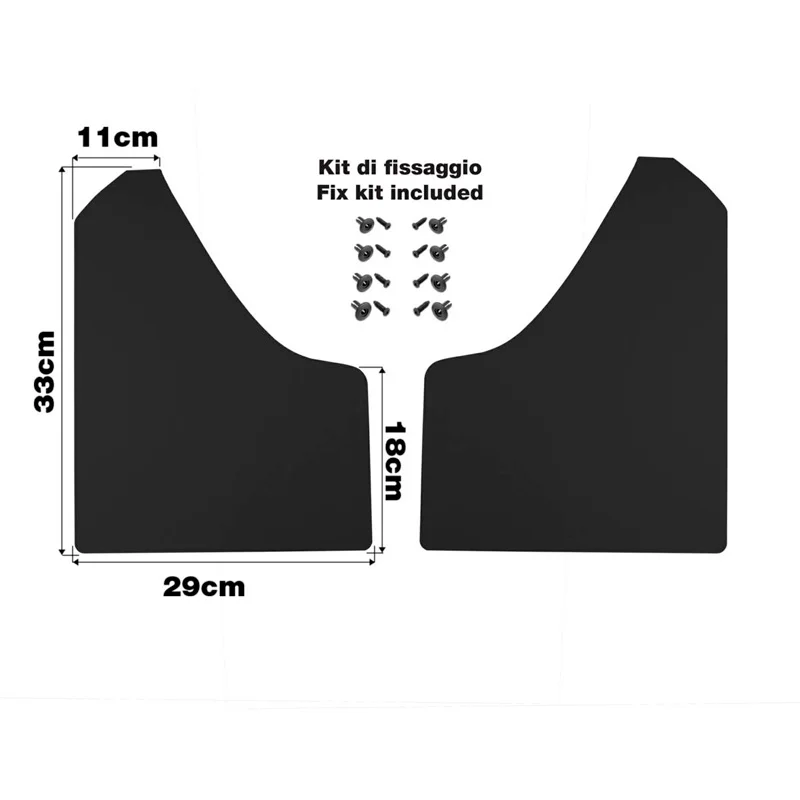 Simoni Racing Universele spatlappen set - incl. bevestigingsschroeven - Zwart ABS
