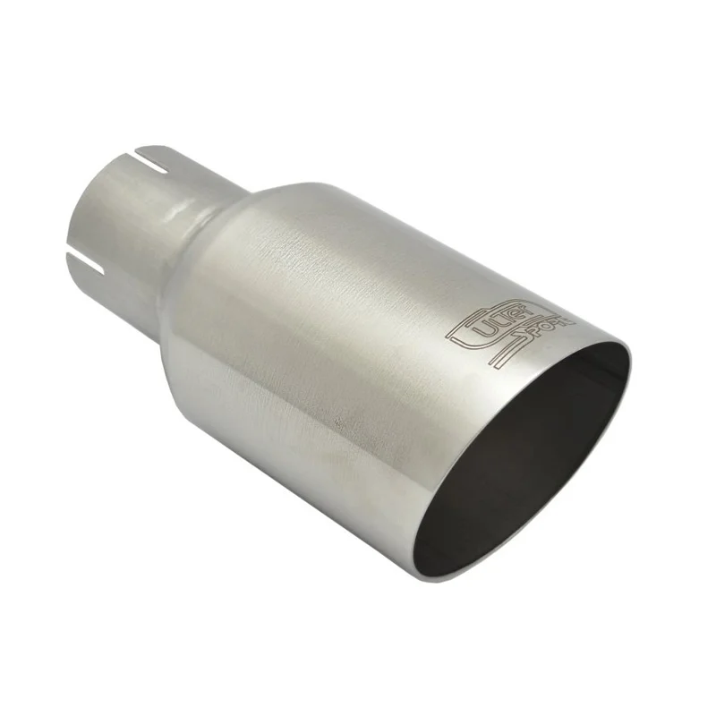 Ulter Sport Uitlaatsierstuk - Rond Ø90mm Schuin - Lengte 180mm  - Montage ->50mm - Geborsteld RVS
