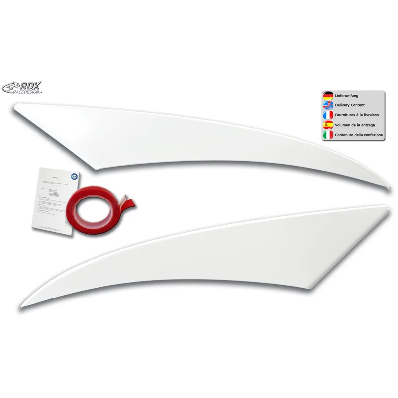 RDX Koplampspoilers passend voor Volkswagen Crafter 2006-2017 (ABS Glanzend Wit)