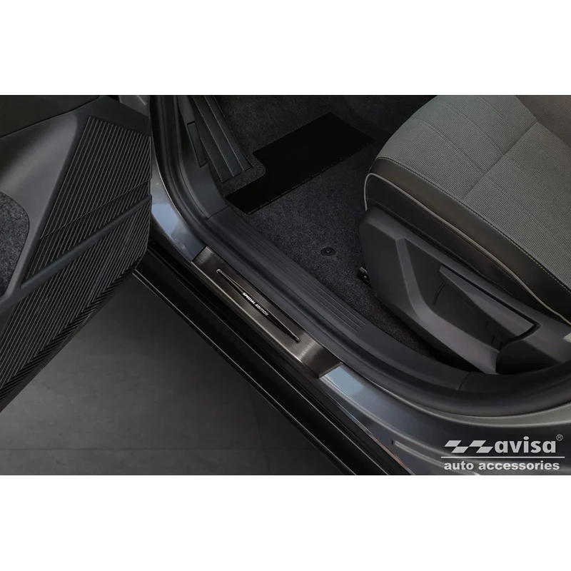 Avisa Zwart RVS Instaplijsten passend voor Renault Megane E-Tech 2022- - 'Special Edition' - 4-delig