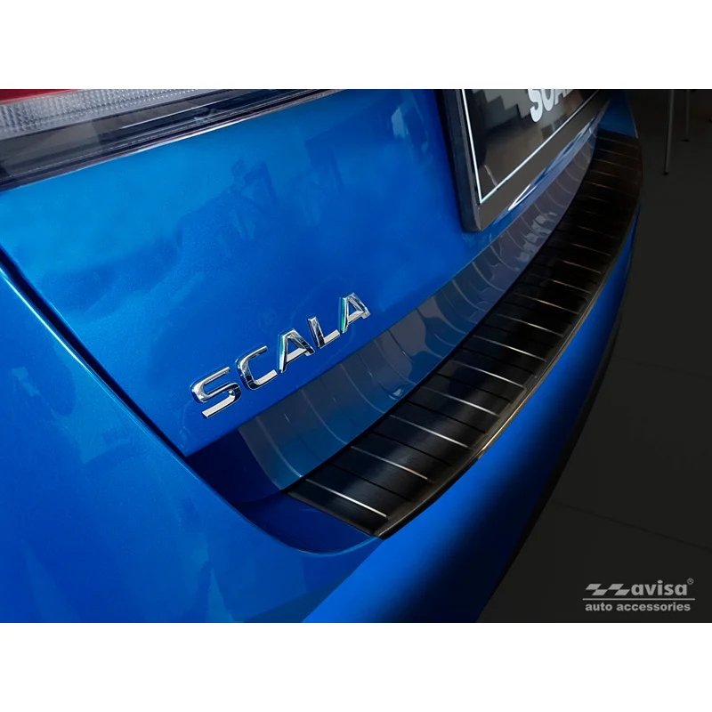 Avisa RVS Achterbumperprotector passend voor Skoda Scala 2019-2024 & Facelift 2024- - Zwart