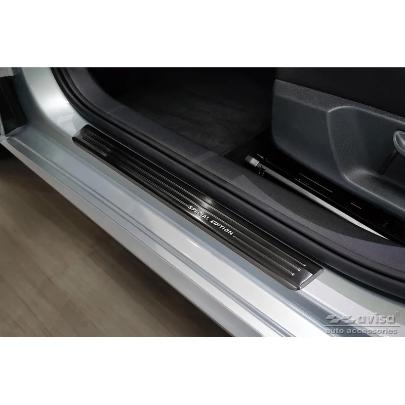 Avisa Zwart RVS Instaplijsten passend voor Skoda Fabia IV Hatchback 2021- 'Special Edition' - 4-delig