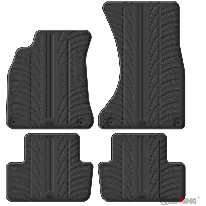 Gledring Rubbermatten passend voor Audi A4 2008-2015 & A5 Sportback 2008-2016 (T profiel 4-delig + montageclips)
