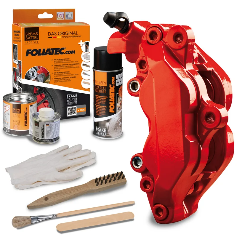 Foliatec Remklauwlakset – Performance Rood Glanzend – 3 Componenten