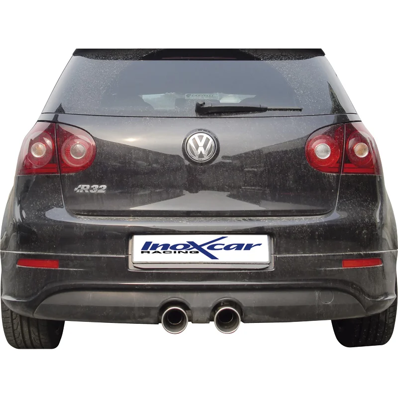 InoXcar 100% RVS Sportuitlaat ‘Centraal’ passend voor Volkswagen Golf V R32 3.2 V6 (250pk) 2004- Links/Rechts 102mm