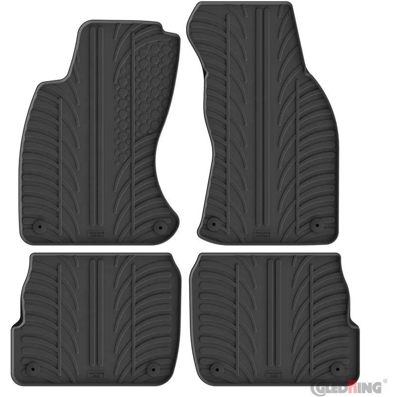 Gledring Rubbermatten passend voor Audi A6 1997-2004 (T profiel 4-delig + montageclips)