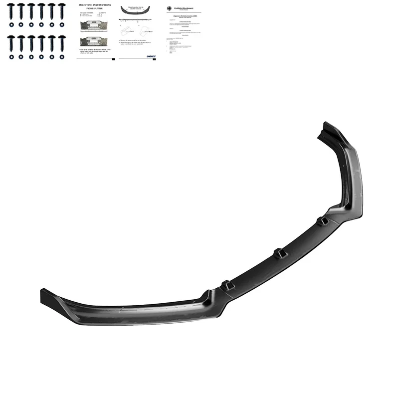Oneway Voorspoilerlip passend voor Volkswagen Polo 6R/6C 2009-2017 excl. GTi/GT/WRC – Glanzend zwart