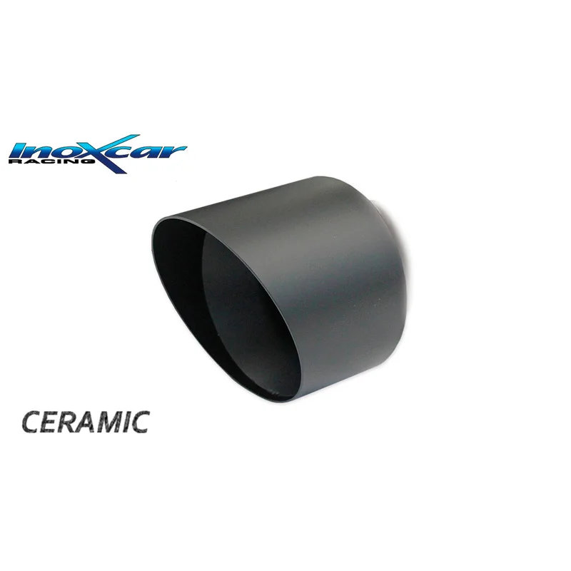 InoXcar 100% RVS Sportuitlaat passend voor Audi A1 (8X) 1.6 TDI 90pk 1x100mm Black Ceramic
