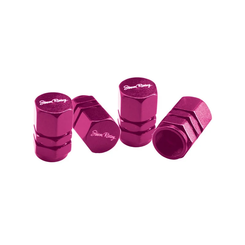 Simoni Racing Ventielkapjes Hexagonal - Roze - 4 stuks