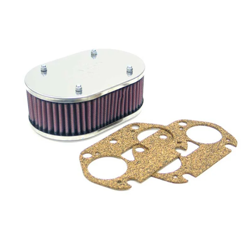 K&N carburateur luchtfilter ovaal klein passend voor Weber 36/40/44 IDF/IDA, Dellorto 32 FRDC, Montagehoogte 65mm (56-9082)