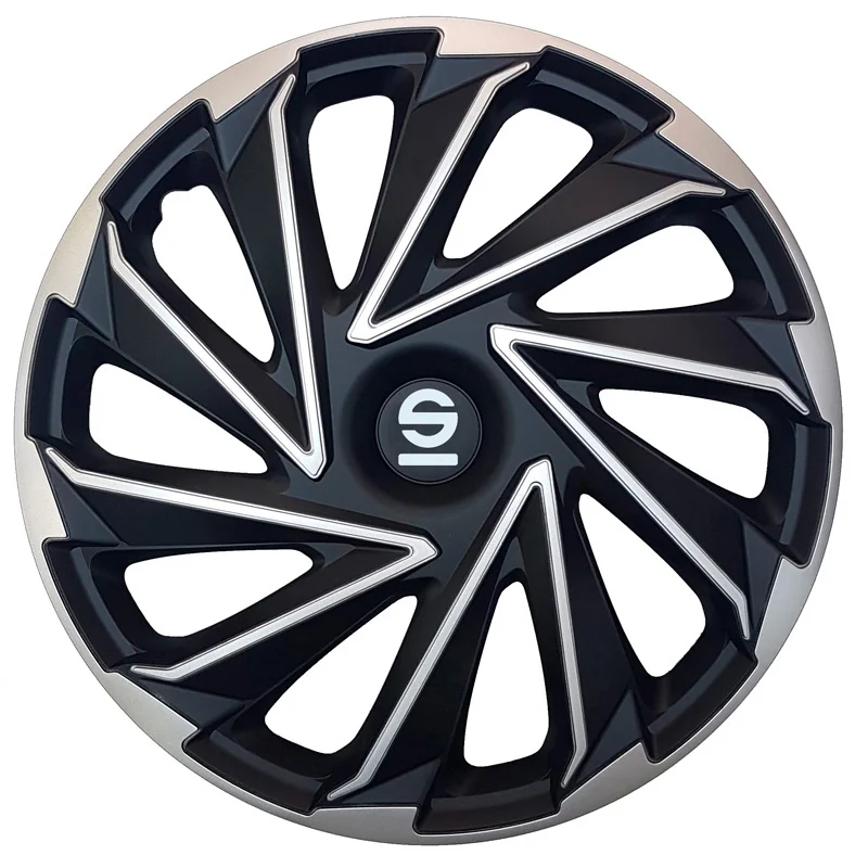 Sparco Wieldoppen Varese - 16-inch - Zilver/Zwart - Set van 4 stuks