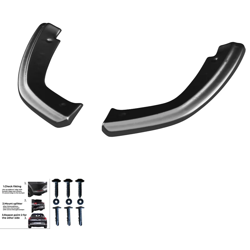 Oneway Achterbumperskirts (Hoeken) passend voor Audi SQ5/Q5 S-Line (FY) 2017-2020 - Glanzend zwart