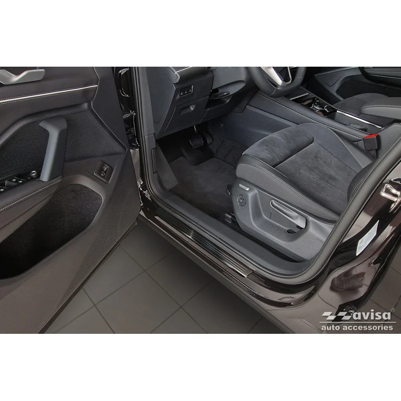 Avisa Zwart RVS Instaplijsten passend voor Volkswagen Tiguan III (CT1) 2024- - 'Lines' - 4-delig