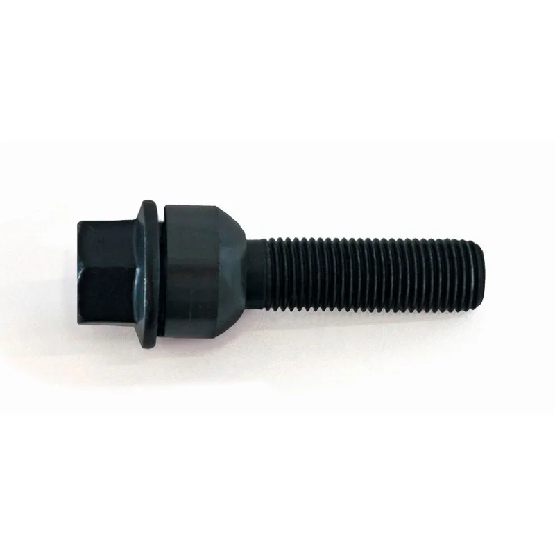H&R Wielbout bolkonisch met beweegbare ring R14 M14x1.50 - Lengte 68mm - Zwart (Bv. passend voor Porsche)