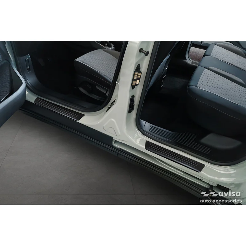 Avisa Zwart RVS Instaplijsten passend voor Ford Tourneo Courier II 2023- 'Lines' - 4-delig