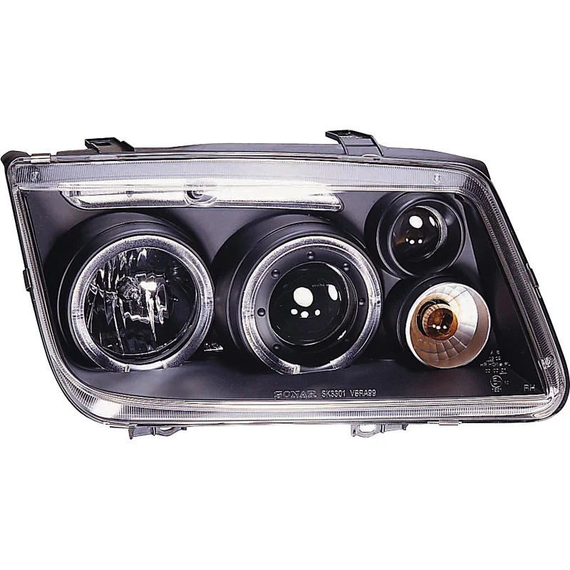 AutoStyle Set Koplampen passend voor Volkswagen Bora 1999-2005 – Zwart – incl. Angel-Eyes & Mistlampen