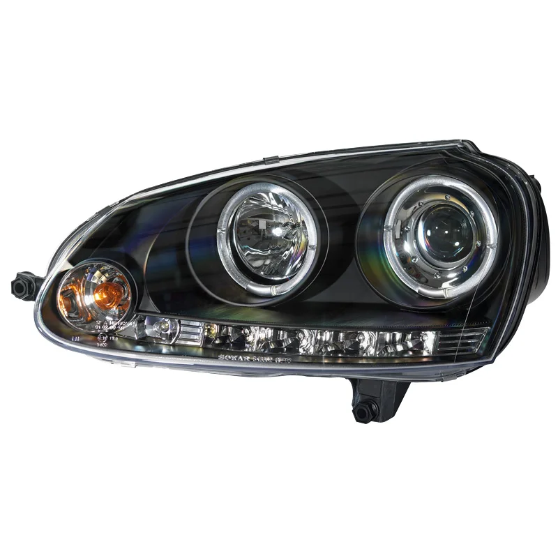 AutoStyle Set Koplampen passend voor Volkswagen Golf V 2003-2008 – Zwart – incl. Angel-Eyes