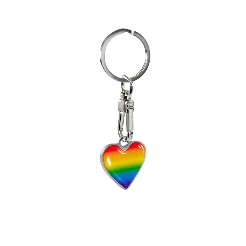 Avisa RVS sleutelhanger - 'Heart' Regenboog
